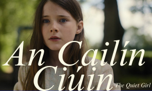 Shows a picture of a girl above the text An Cailín Ciúin