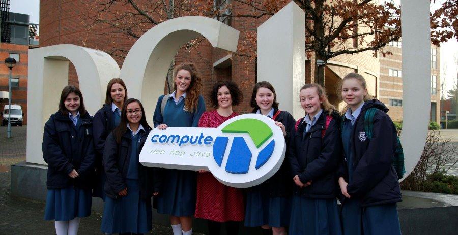 ComputeTY students from Dominican College with Ciara McGuigan, Bank of Ireland