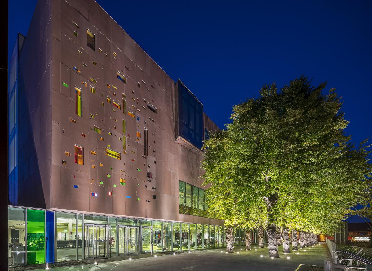 Image of St Patrick's campus library at night