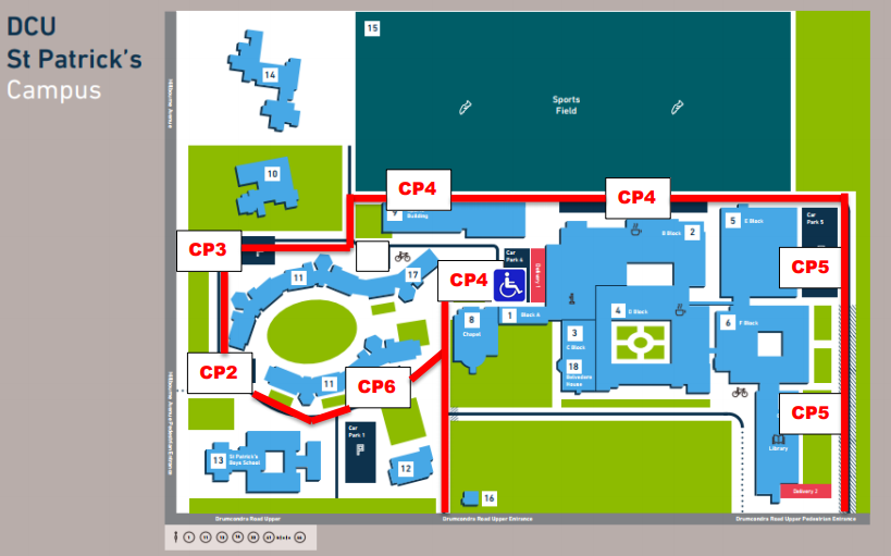 St Patrick's Car Parks map