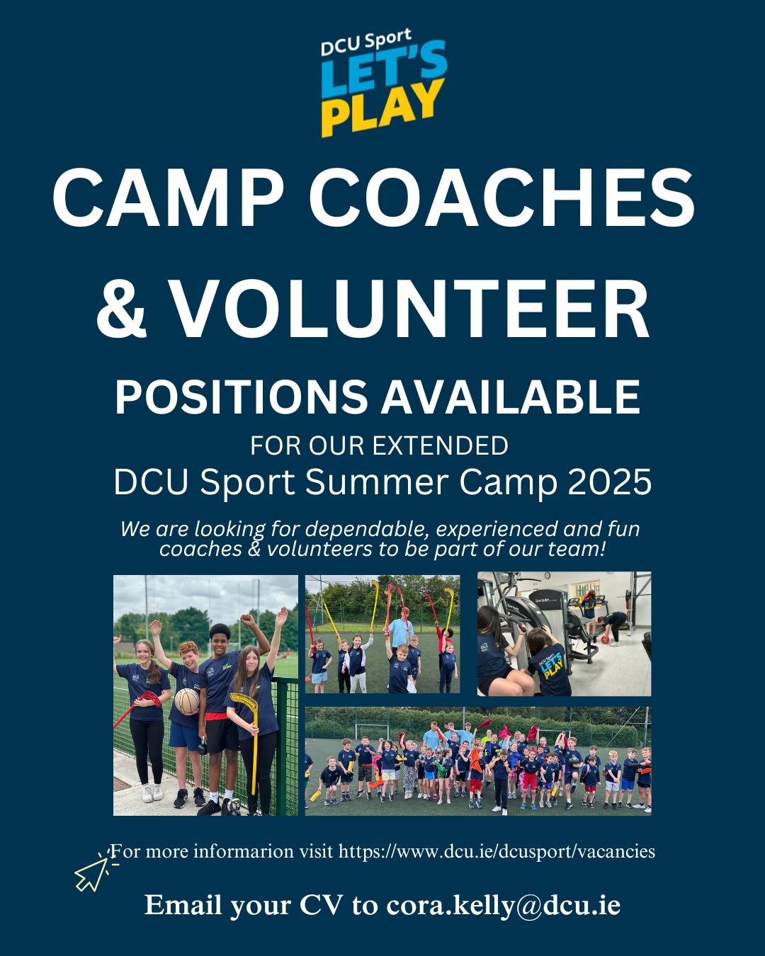 Camp Coaches and Volunteer positions now available