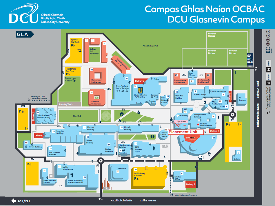 A map of DCU Glasnevin Campus