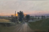 painting of a frosty morning in a rural landscape