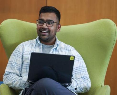 student with laptop