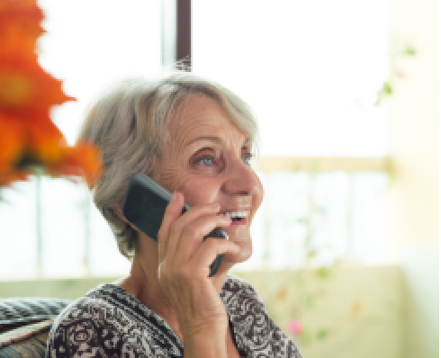 A woman on a phone