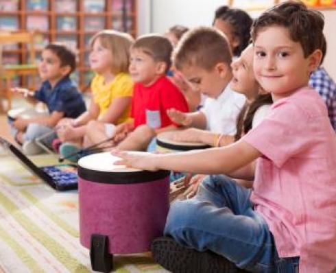 Children playing music