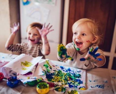 Children painting