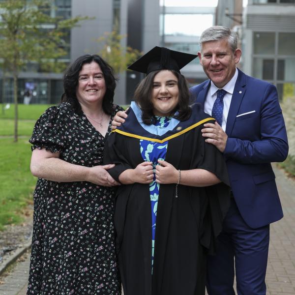 Profile picture of Deirdre Croghan, with her parents Fidelma and Alan Croghan