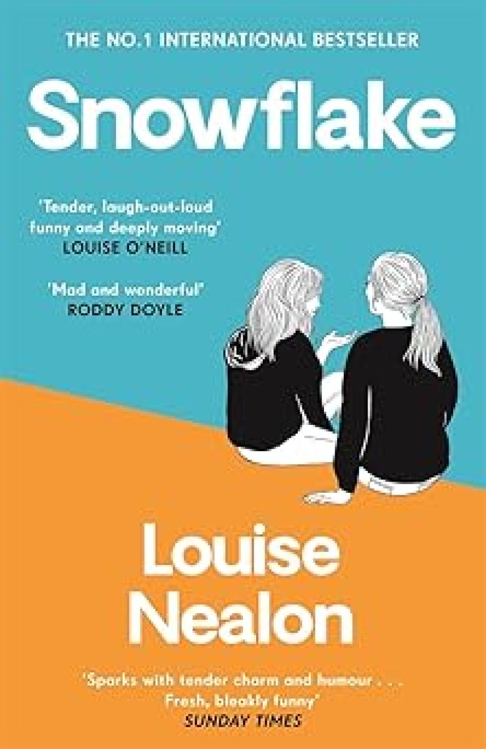 Book cover of Snowflake by Louise Nealon. Shows two girls sitting and talking.