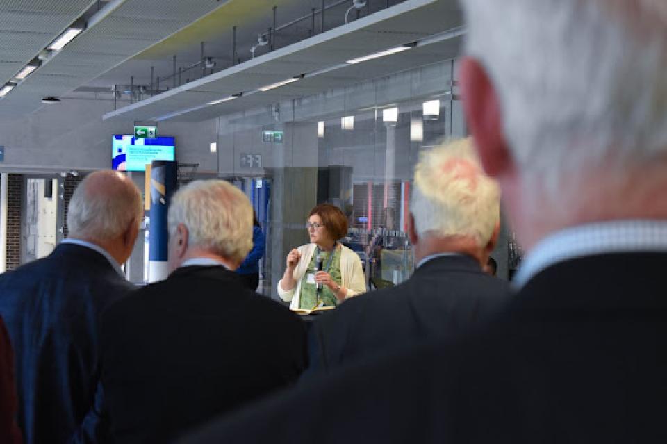 Anne Looney speaking at Class of 1972 Reunion