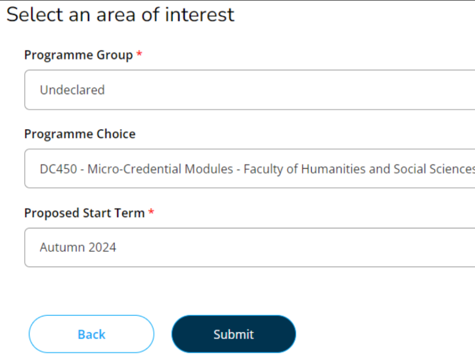 Area of interest field