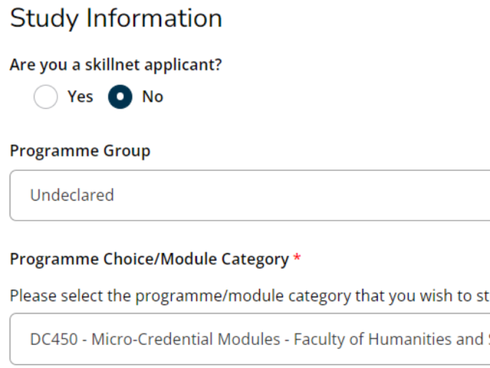 Study information fields