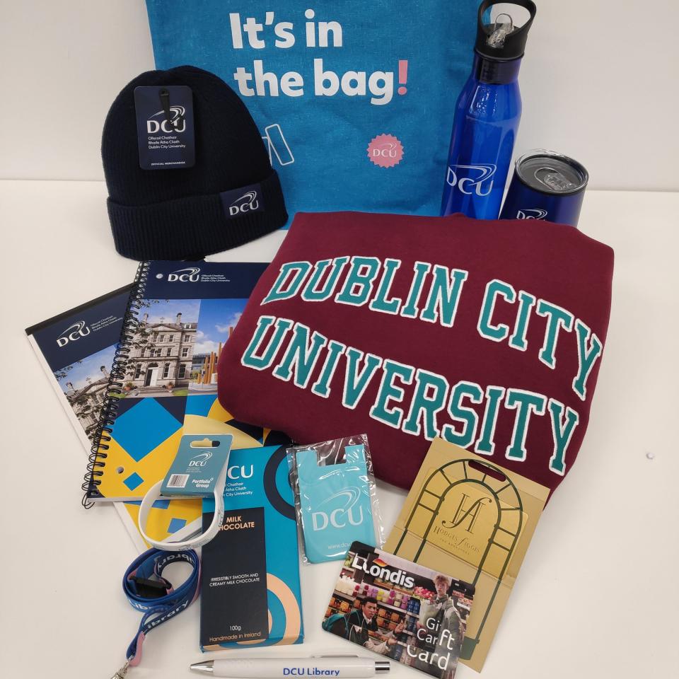 an assortment of DCU merch