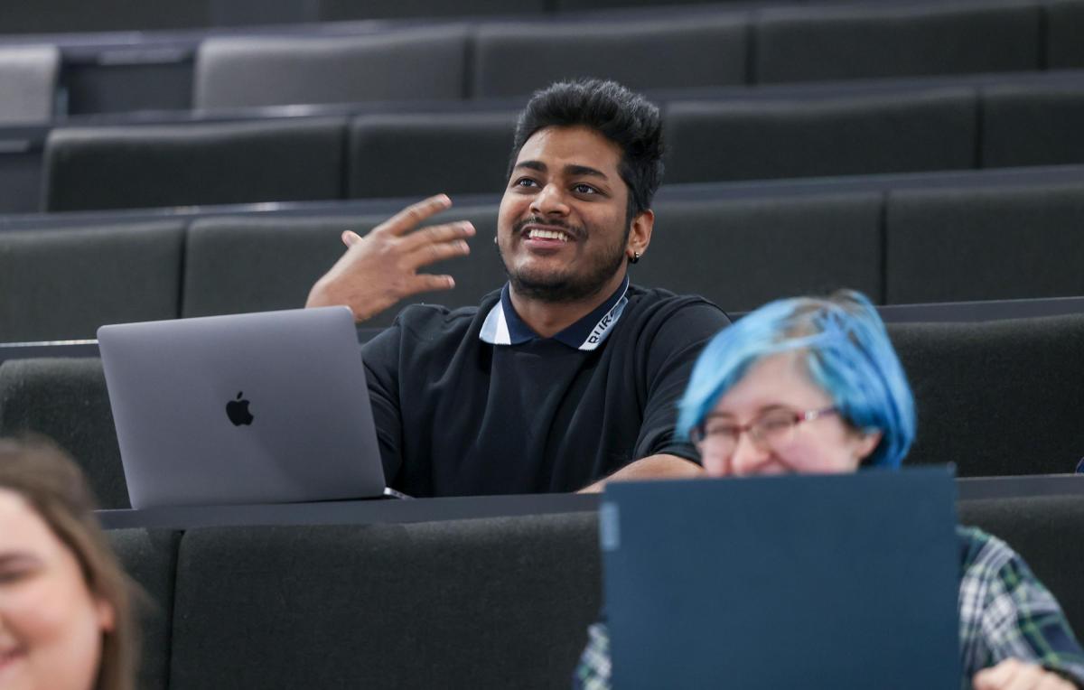 Students Smiling and Speaking