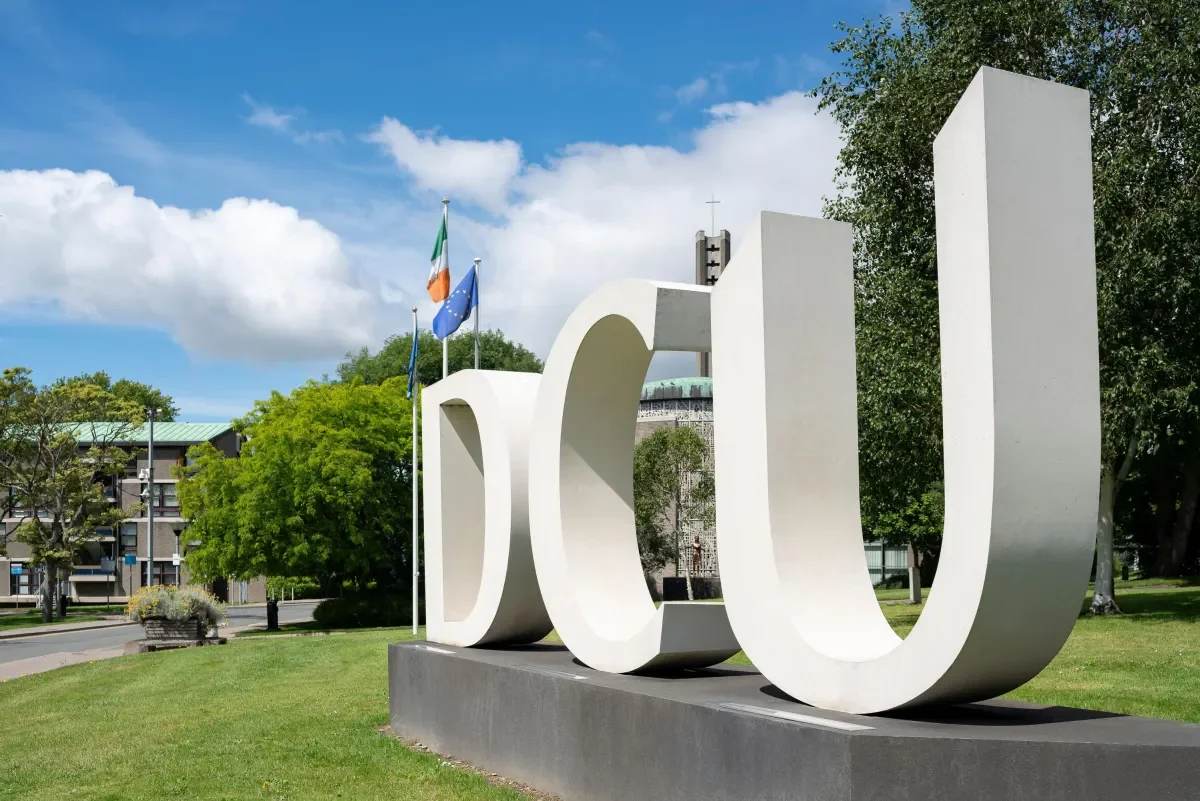 photo of DCU letters at entrance on St Pat's campus