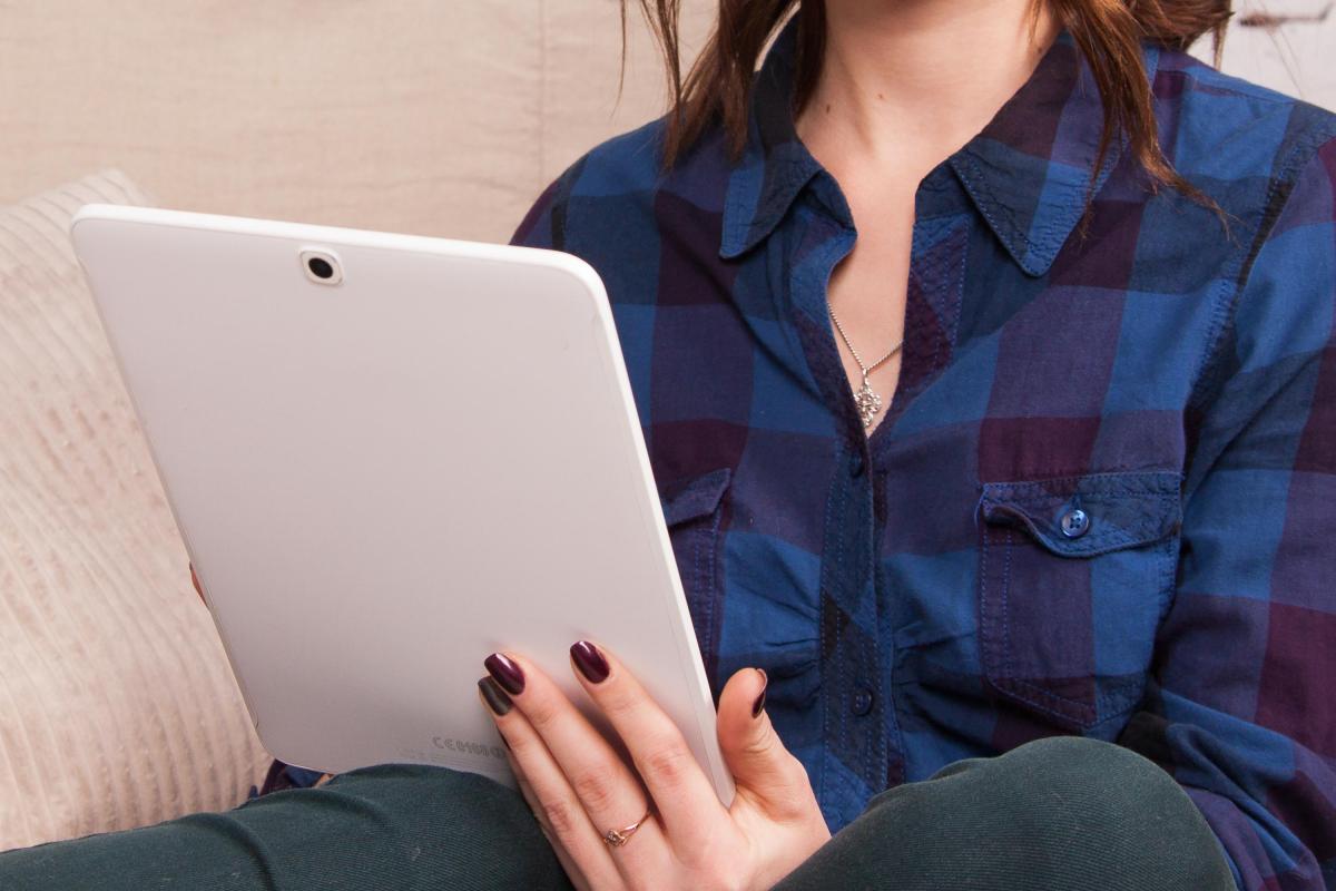 a person using a tablet