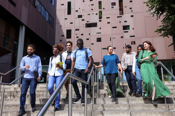 PGR Students on Stairs, St Pats campus