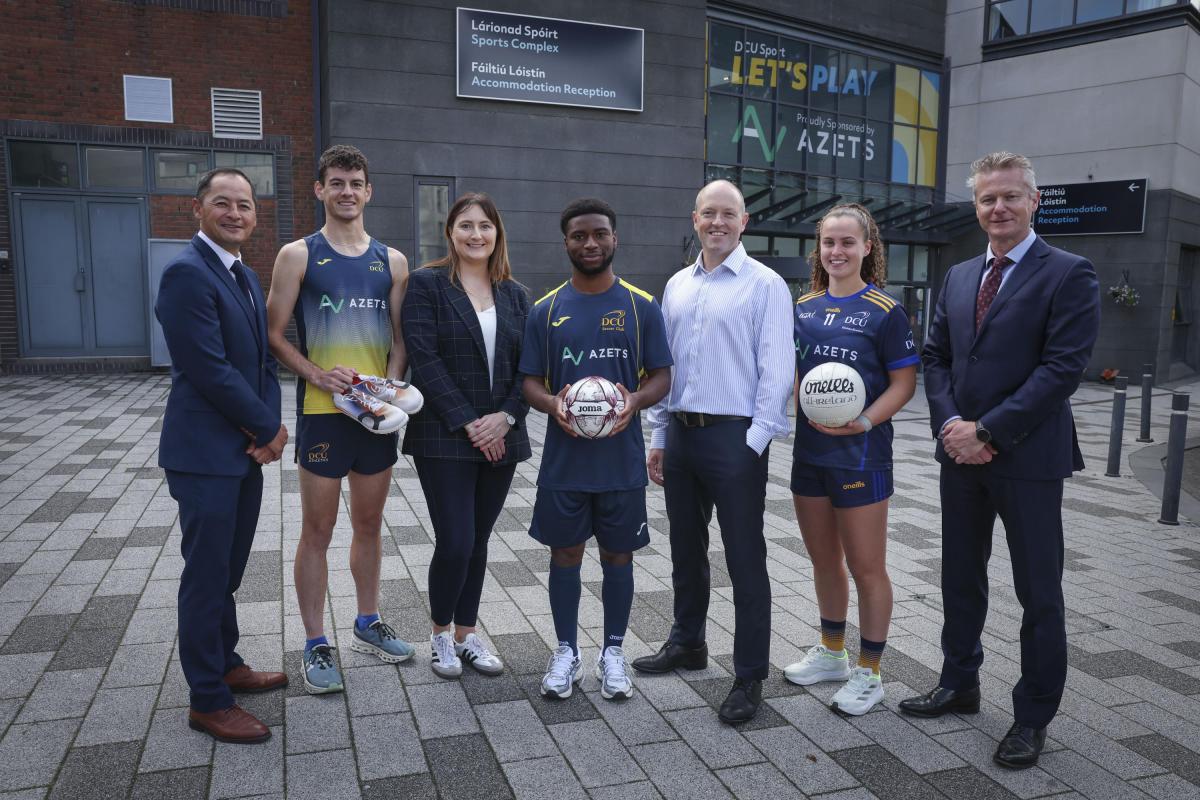 Representatives from DCU Sport and Azets outside the DCU Gym.