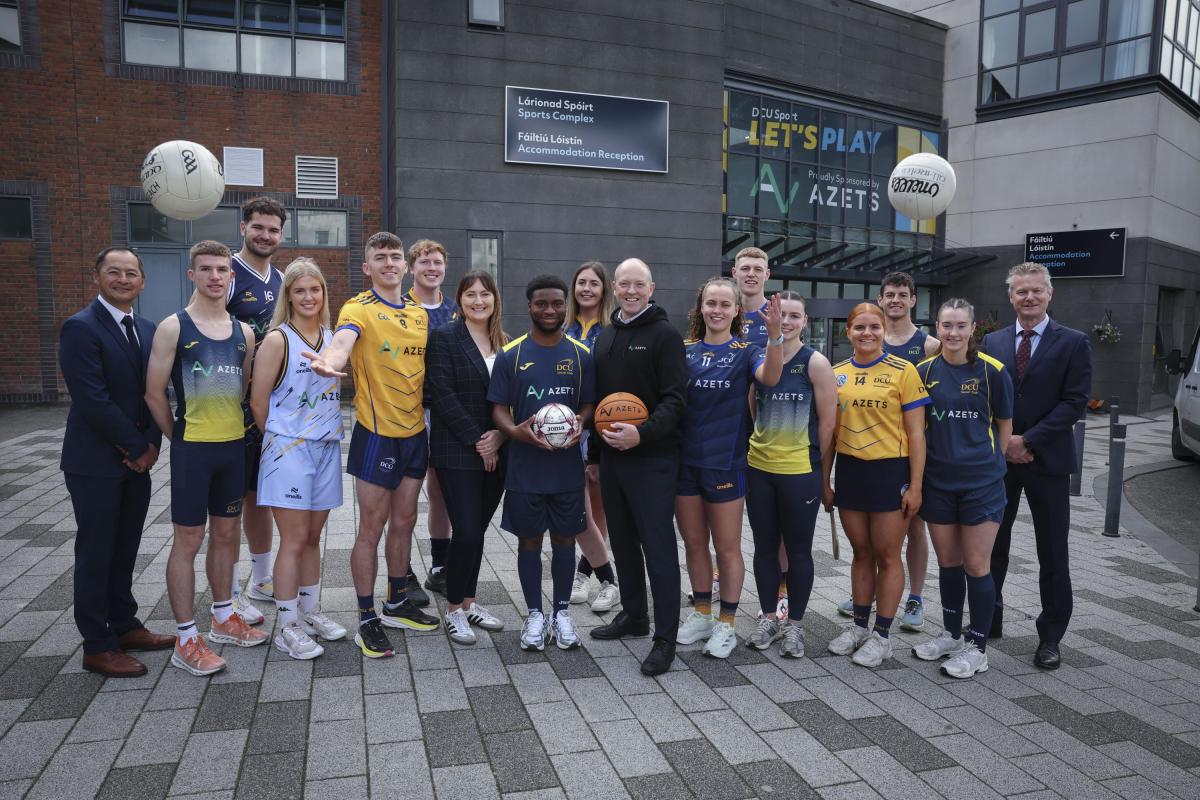 Representatives from DCU Sport and Azets outside the DCU Gym.