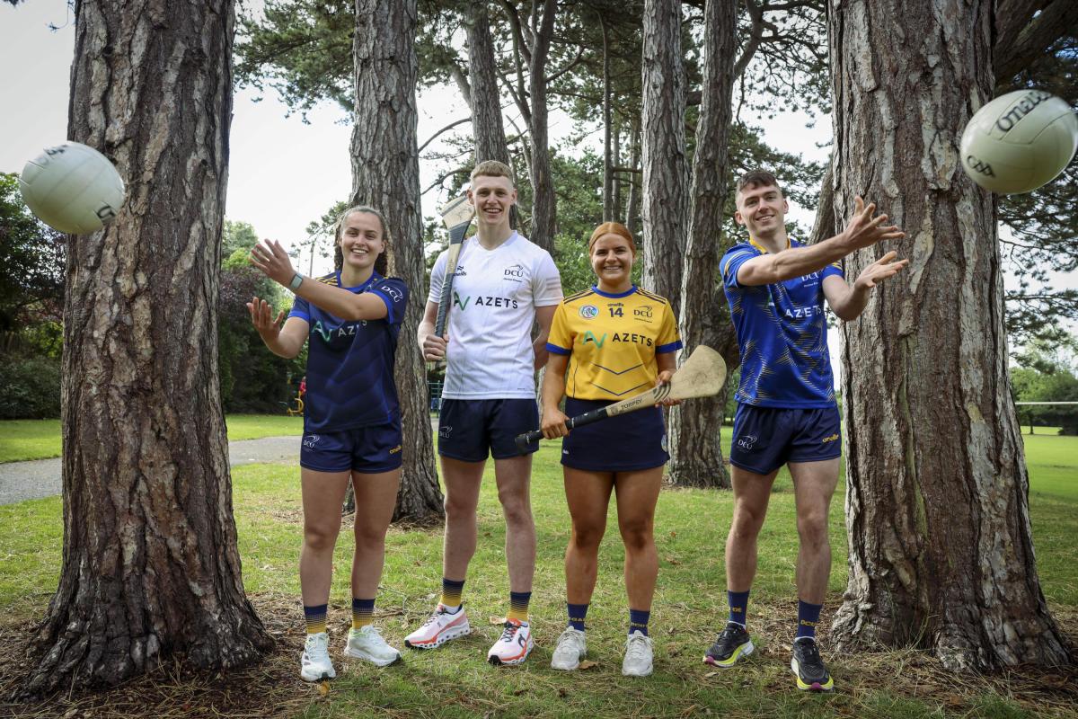 Representatives of DCU GAA Club in new Azets jerseys.