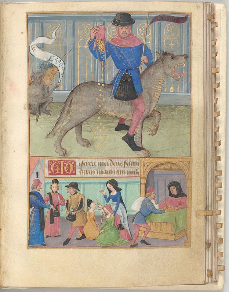 Manuscript of medieval monks