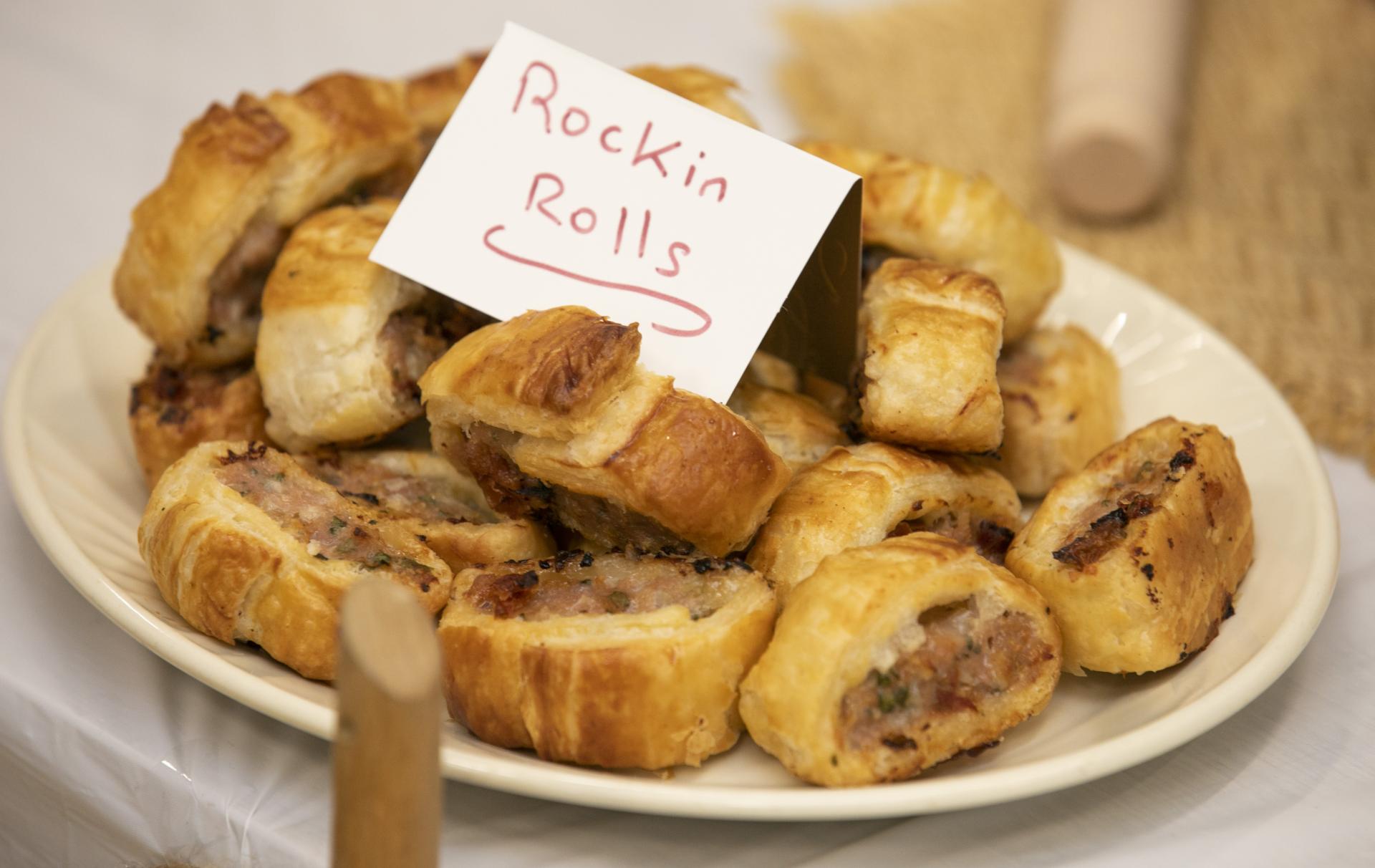 Shows Rockin' Rolls from the Wooden Spoons during DCU's Bake off for Barretstown