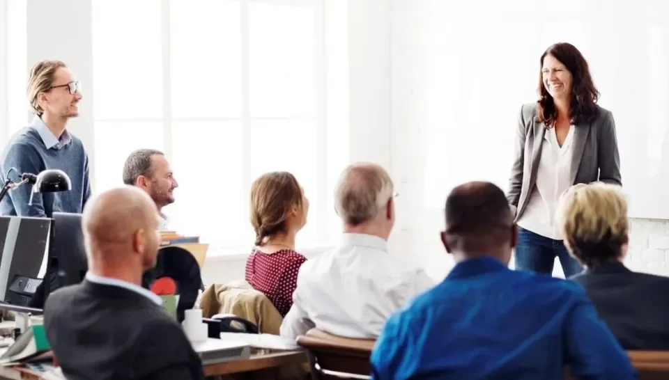 Colleagues in a classroom training